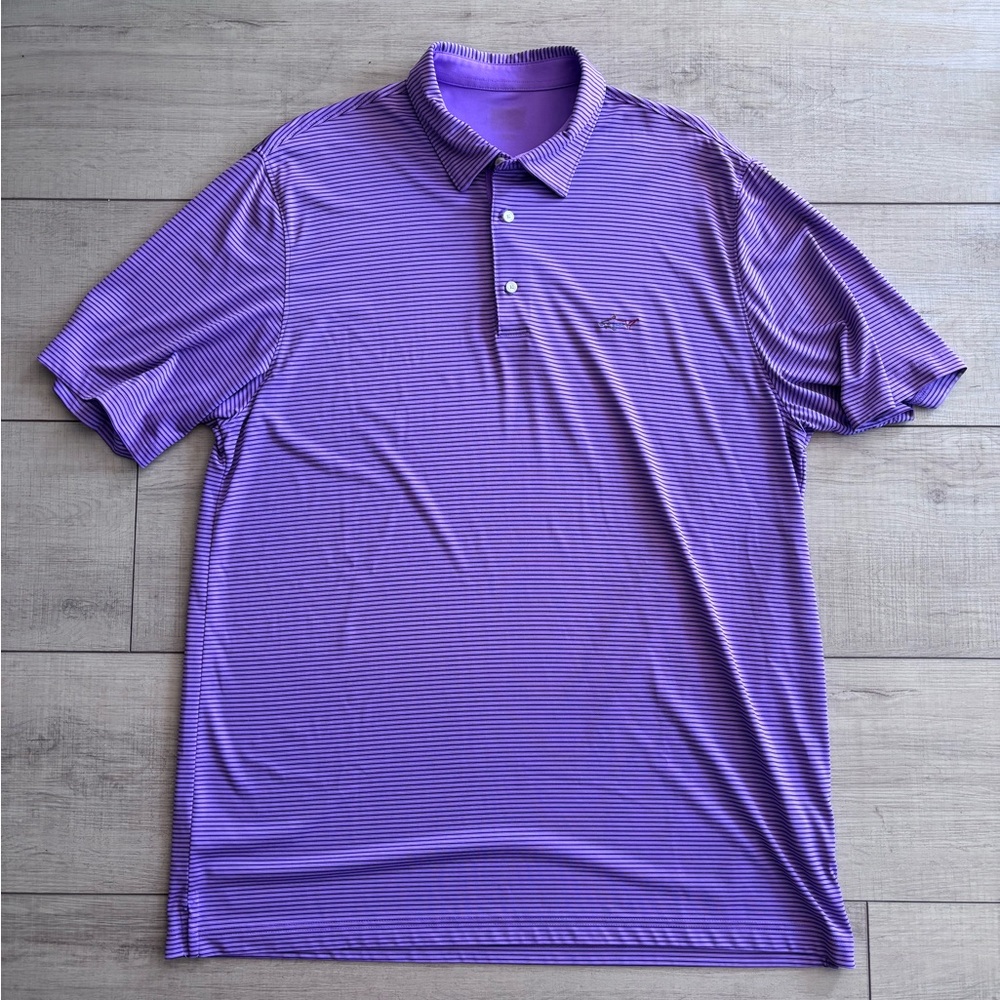 Greg Norman Shark Vintage Lilac Purple Play Dry Golf Polo Shirt